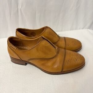 Pikolinos Shoes Womens Size 8 Tan Leather Slip On 38 EU Brown Comfort